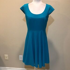 Calvin Klein Cap Sleeve Fit & Flare Scoop Neck Fully Lined Midi Dress-Size 8